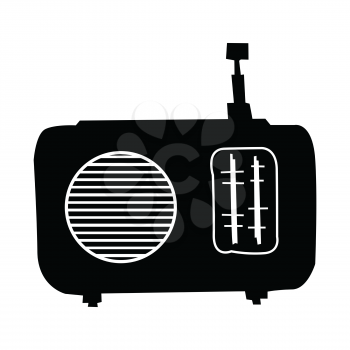 silhouette of FM radio, motive of listening to music
