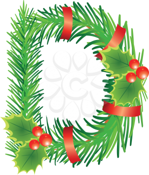 Royalty Free Clipart Image of a Christmas Wreath