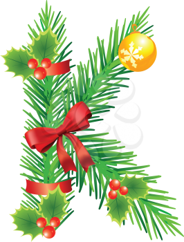 Royalty Free Clipart Image of a Christmas Wreath