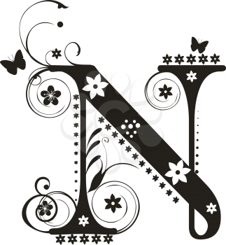 Royalty Free Clipart Image of a Decorative Letter