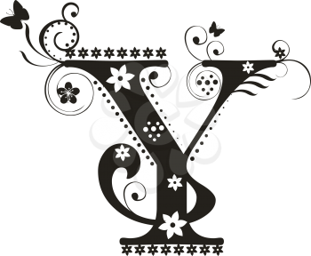 Royalty Free Clipart Image of a Decorative Letter