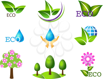 Ecology icon set. Eco-icons for design