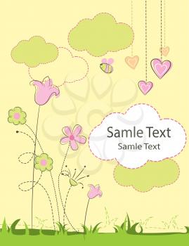 Royalty Free Clipart Image of a Spring Background With Text Space