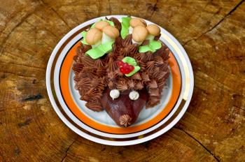 Royalty Free Photo of a Cake in the Form of a Hedgehog