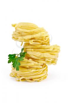 Royalty Free Photo of Twisted Noodles and Parsley
