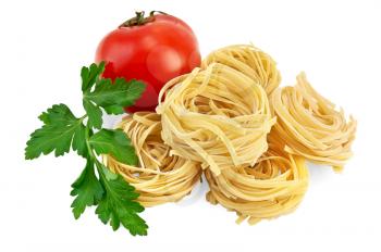Royalty Free Photo of Pasta and a Tomato