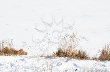 Royalty Free Photo of a Heart in the Snow