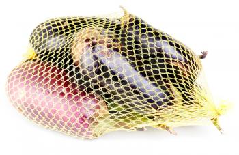 Royalty Free Photo of Eggplants in a Bag