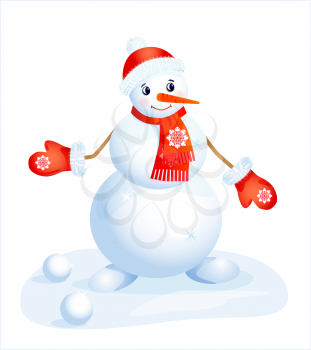 Royalty Free Clipart Image of a Snowman