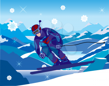 Royalty Free Clipart Image of a Skier