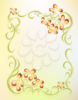 Royalty Free Clipart Image of a Floral Frame