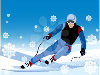 Royalty Free Clipart Image of a Skier