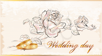 Royalty Free Clipart Image of a Wedding Card