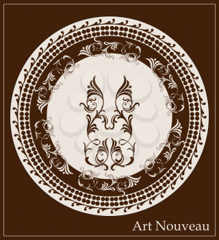 art nouveau design for decorative plate