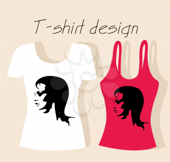 t-shirt design  with girl face