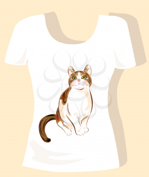t-shirt design  with ginger cat