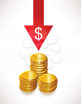 Royalty Free Clipart Image of a Money Depreciation Concept