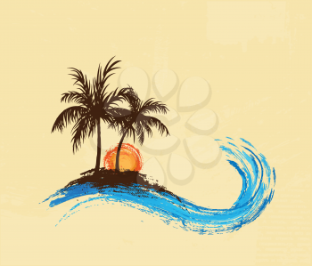 Royalty Free Clipart Image of Palm Trees