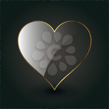 Royalty Free Clipart Image of a Glass Heart