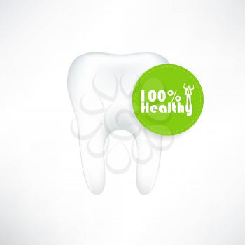 Tooth  On White Background. Vector Illustration