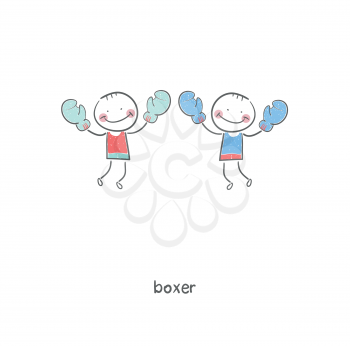 Boxers. Illustration.
