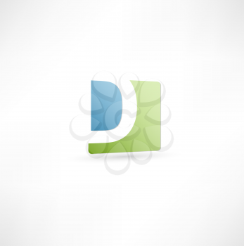  Abstract icon based on the letter D