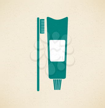 Toothpaste And Toothbrush Icon