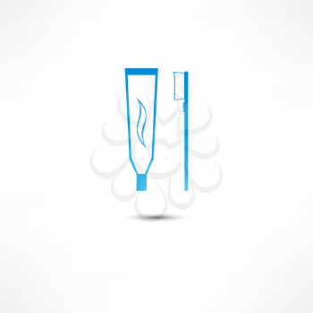 Toothpaste And Toothbrush Icon