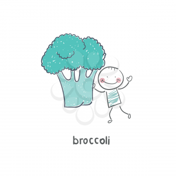 Man and broccoli