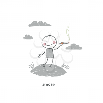 Smoker. Illustration.