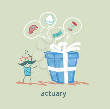 actuary with a gift in which the cars, houses, money, time