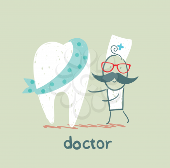 physician and patient tooth