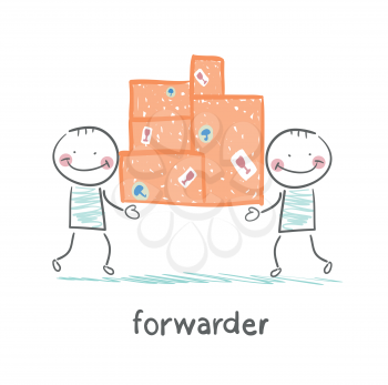 forwarder is boxes with the goods