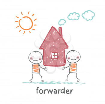 forwarder carries a house