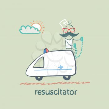 resuscitator rides in the ambulance