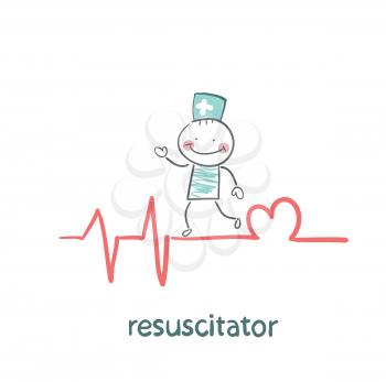 resuscitation is on the line showing the beating of the heart