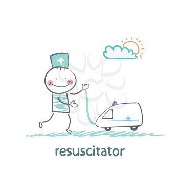 resuscitator played with toy ambulance