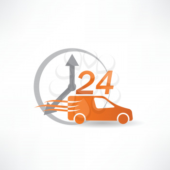 delivery car twenty-four hours a day icon