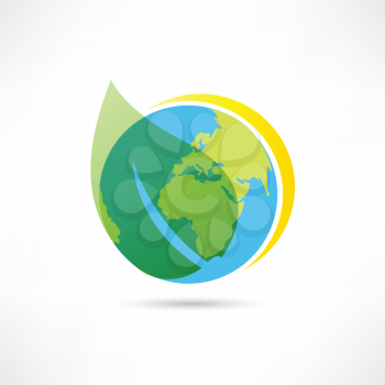 green leaf and earth icon