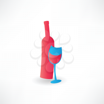 bottle with red wine icon