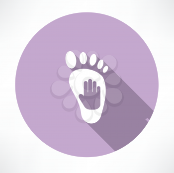 leg and hand print icon