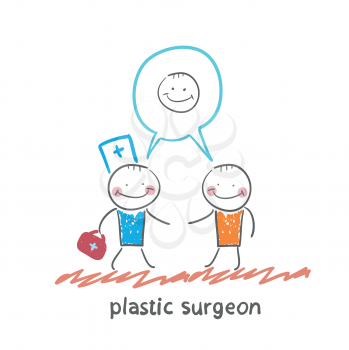 plastic surgeon says to the patient's facial surgery