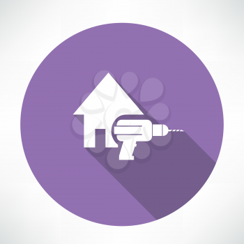 house and drill icon