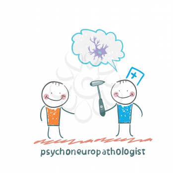 psychoneuropathologist  speaks with the patient about the nerve cells