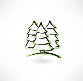 fir-tree forest grunge icon