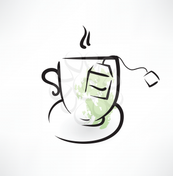 green tea grunge icon