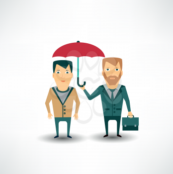 insurance agent holding umbrella 