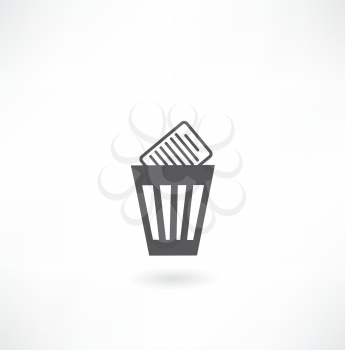 bin with documents icon