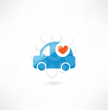 car with heart icon