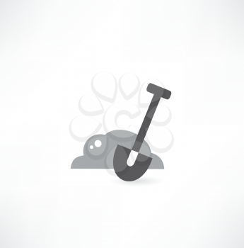 illustration of isolated shovel on white background